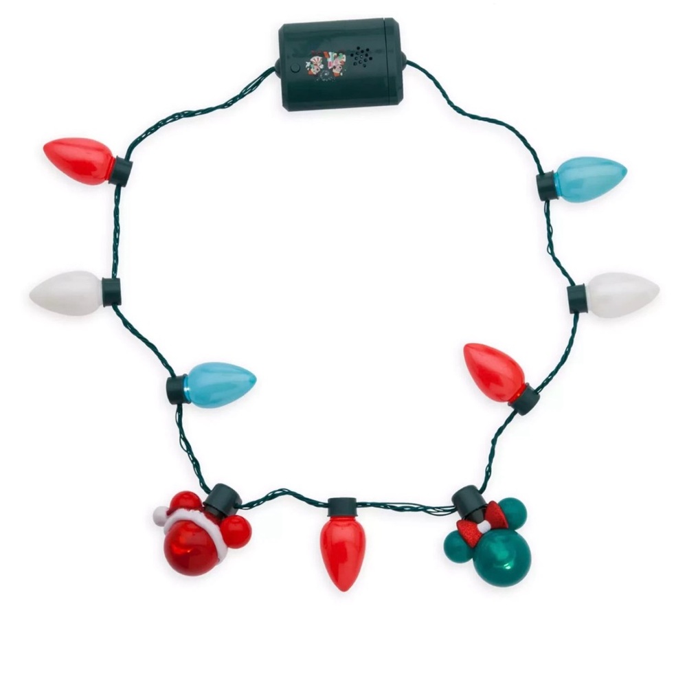 NWT *Discontinued* Disney Parks Christmas Animated Glow Light-Up Necklace